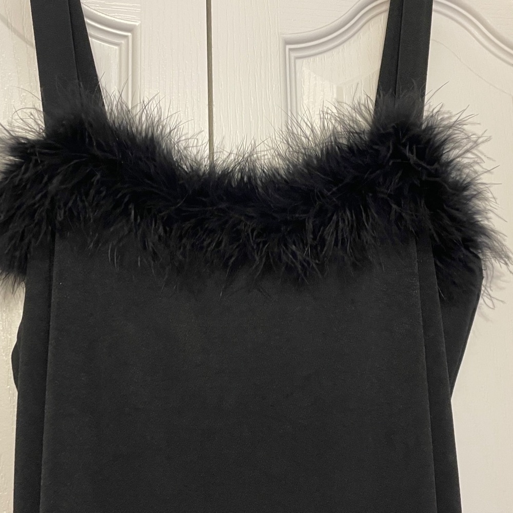 bebe Rabbit Fur Trim Maxi Dress